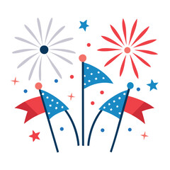 Fireworks-with-flags-for-memorial-day-style 