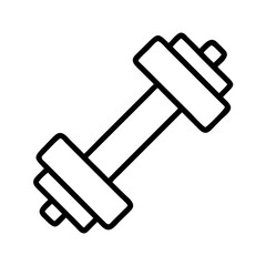 Dumbbell vector icon for fitness workout weightlifting strength training and gym exercise equipment design
