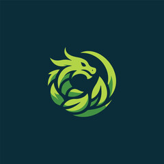 Nature Leaf Dragon Logo