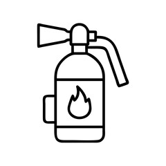 Fire extinguisher safety equipment for emergency situations and fire prevention outline icon vector image