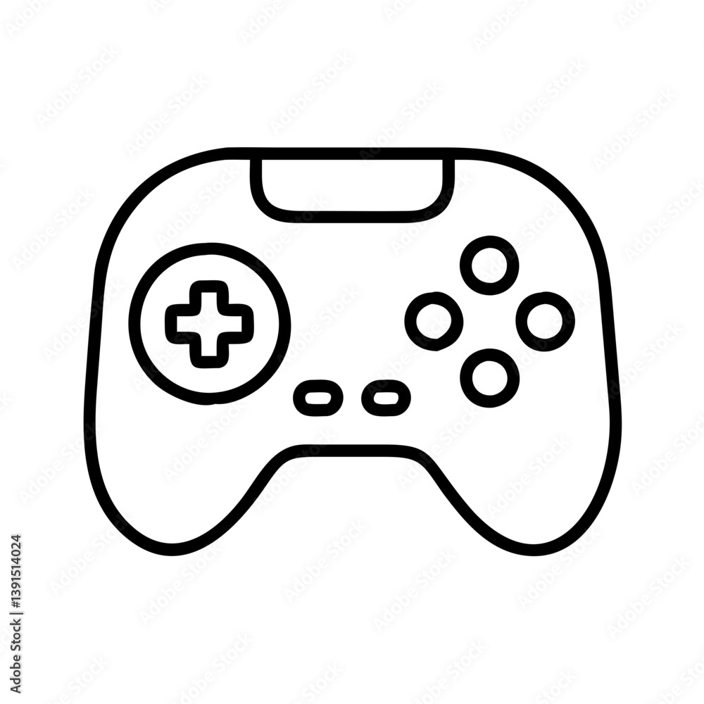 Poster gamepad controller vector icon for console gaming and esports competition design element isolated on