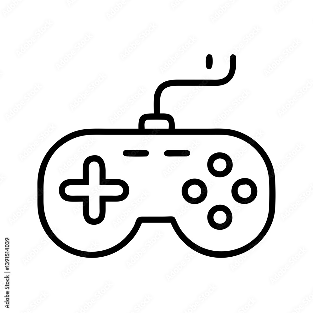 Poster gamepad controller vector icon for gaming console and entertainment system design and user interface