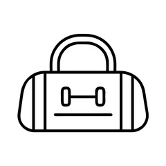 Gym bag duffel bag vector icon for fitness workout or travel accessories and sports equipment illustration