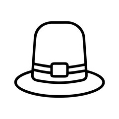 Pilgrim hat vector icon illustration for thanksgiving day celebration and autumn holiday design elements