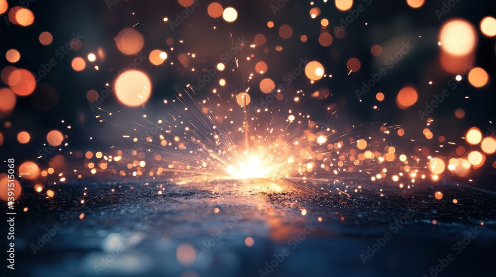 Poster the bright sparks and bokeh lights burst forth in the dark