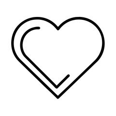 Heart outline vector icon for love and romance themed designs and valentines day graphics black and white