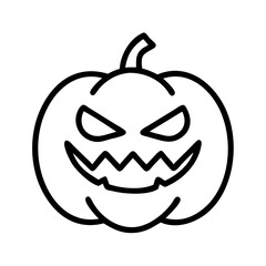 Scary halloween pumpkin jack o lantern vector illustration for halloween designs and spooky season graphics