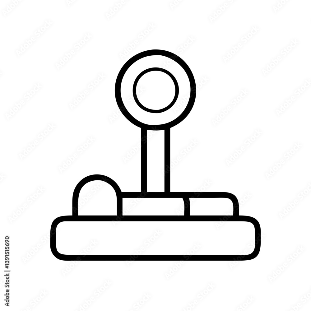 Poster outline arcade joystick vector illustration for gaming console and video game design assets and inte