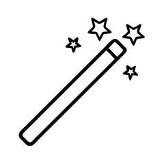 Magic wand with stars vector illustration for magical spells and fantasy themed design elements icon 100