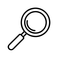 Magnifying glass icon search find zoom explore investigate look research tool symbol graphic vector 100px