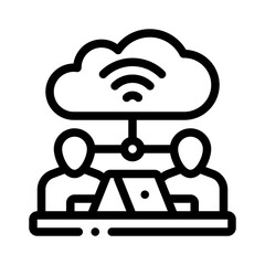 cloud storage line icon