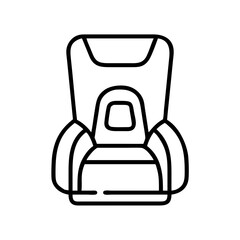 Car seat vector icon illustration for child safety and travel accessories for family with kids design