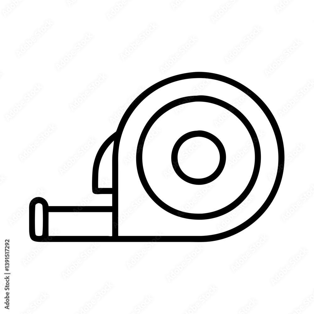 Poster tape measure outline vector illustration for construction and diy projects and design assets use