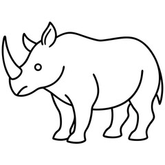 Fototapeta premium Rhinoceros-outline-vector-illustration-similar. 