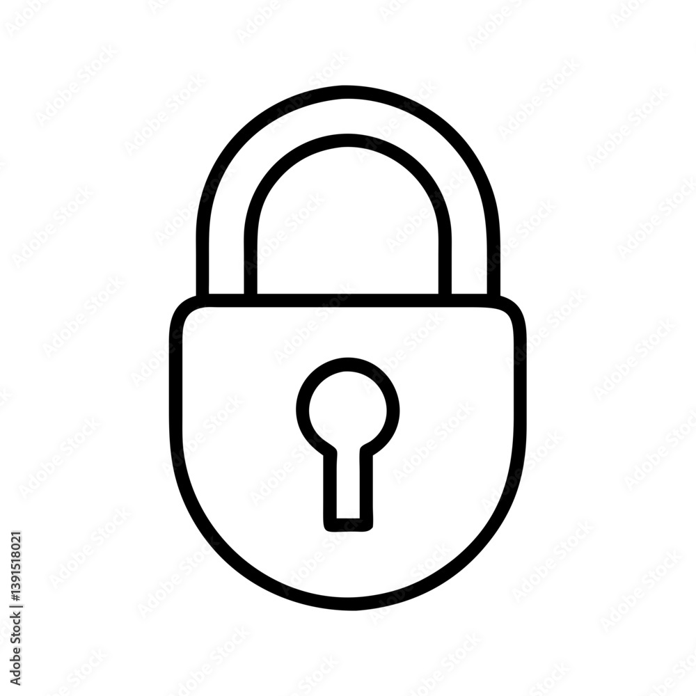 Poster padlock security icon vector illustration for privacy protection and access control with lock symbol
