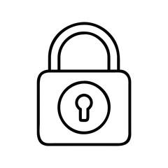 Lock icon vector graphic for security and protection representing privacy and safety with simple outline