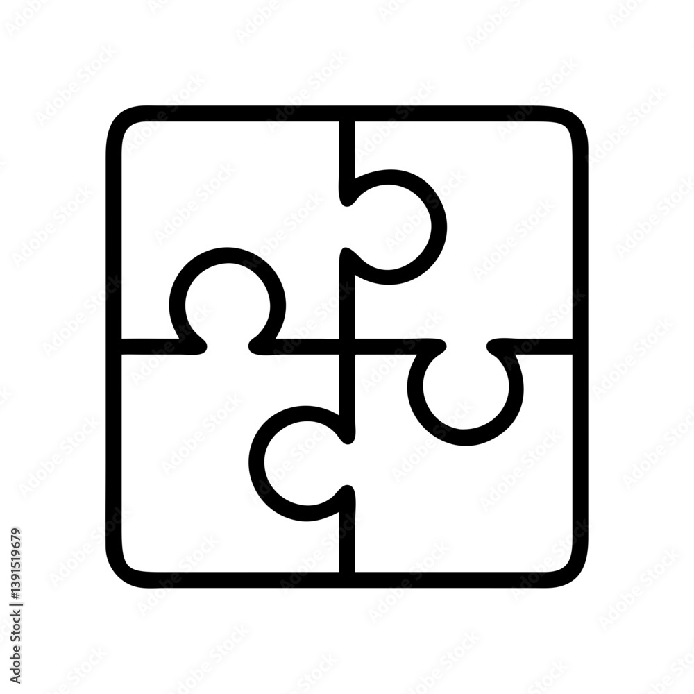 Poster puzzle pieces icon vector illustration for business strategy teamwork and problem solving concept de