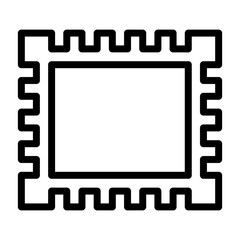 Post Office Stamp Vector Line Icon Design