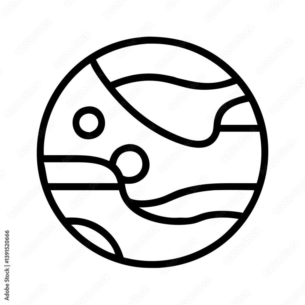 Poster planet jupiter icon vector illustration for astronomy science and space exploration related designs 