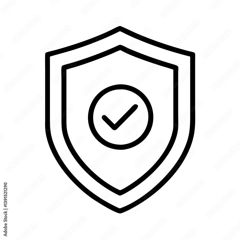 Aufkleber shield check mark icon for security protection and approved validation symbol vector graphic design