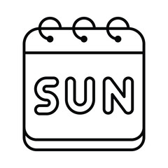 Sunday vector outline icon. EPS 10 file