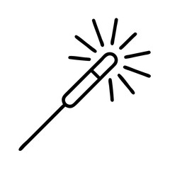 Sparkler firework celebration party new year's eve festive holiday light icon vector illustration image