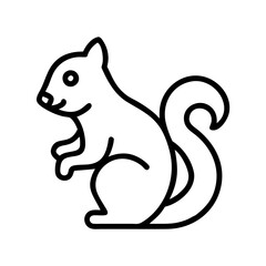 Squirrel outline drawing vector illustration cute wild animal clip art isolated wildlife rodent forest creature
