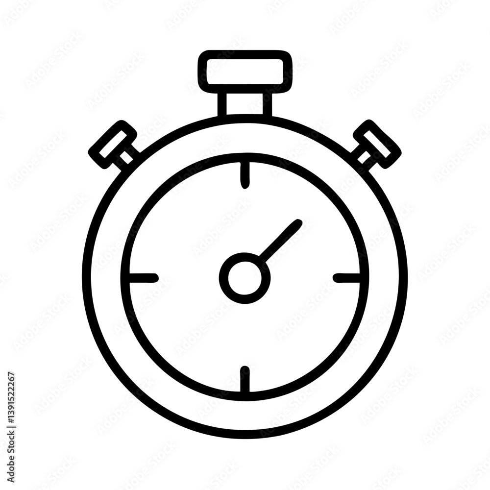 Aufkleber stopwatch icon vector illustration for time tracking and management in outline style for web design