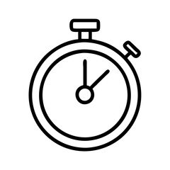 Stopwatch timer icon vector illustration outline design for time management and productivity tracking concept