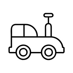 Outline toy car vector illustration for kids design element and children's books simple line drawing style