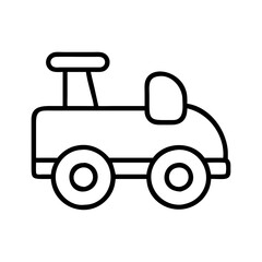 Simple outline drawing of a toy car for kids vector illustration design element clip art graphics
