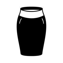 pencil skirt icon, pencil skirt line art - simple line art of pencil skirt, perfect for pencil skirt logos and icons