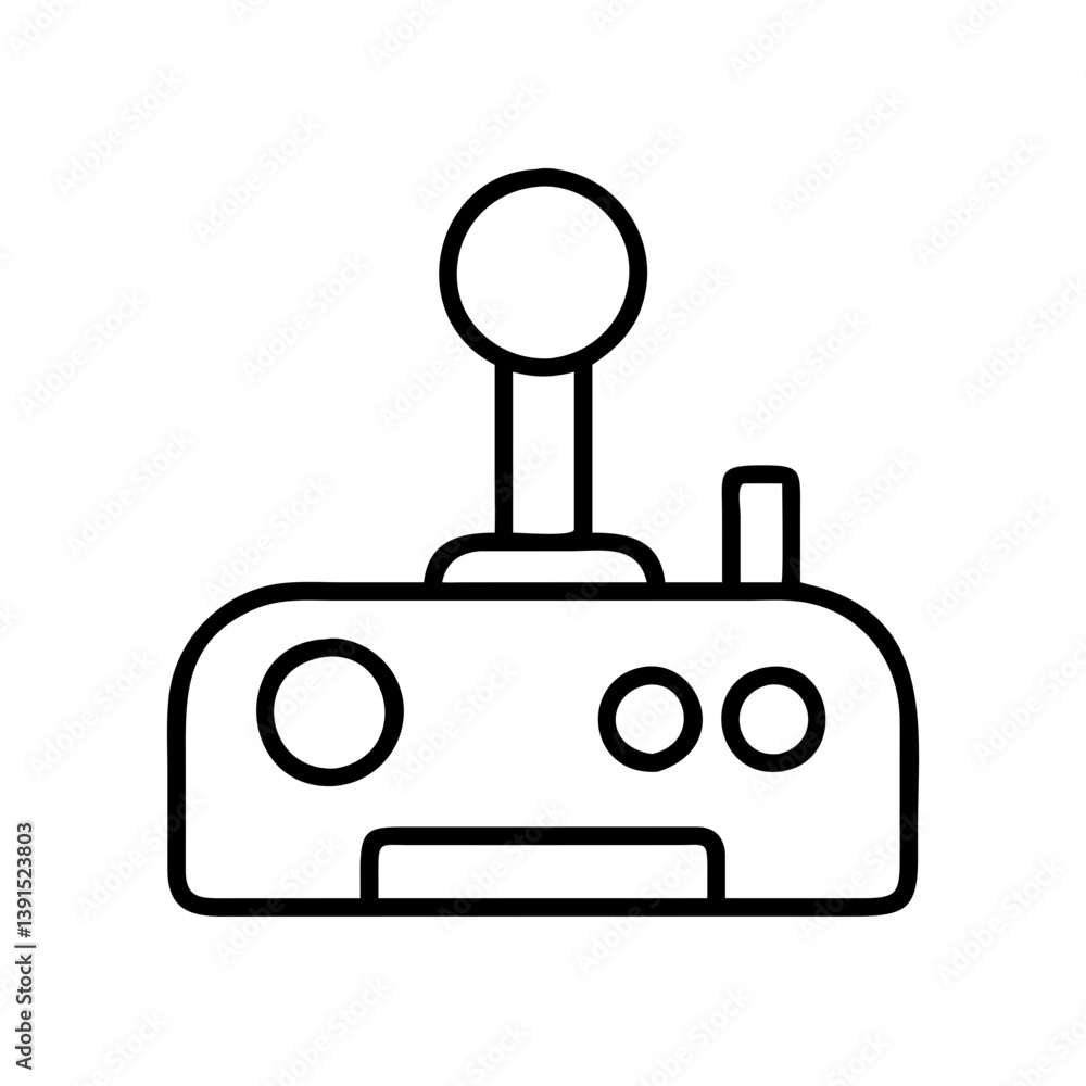 Poster retro gaming joystick vector illustration for arcade game console and controller design asset and el