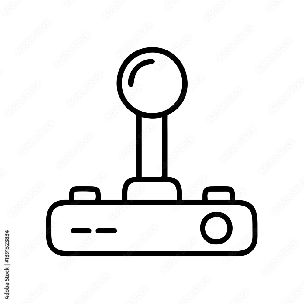Poster retro gaming joystick vector art for arcade games and console controllers classic design illustratio