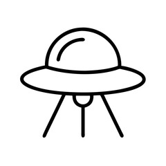 Ufo flying saucer alien spaceship vector illustration for sci fi and space exploration concepts
