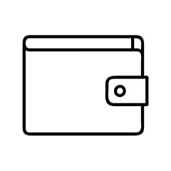 Simple outline wallet icon for money cash and card storage financial vector illustration design element