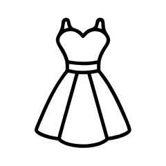 Dress outline icon vector, fashion apparel, clothing item, women's dress, elegant dress, garment, style icon