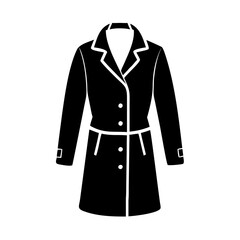 trench coat icon, trench coat line art - simple line art of trench coat, perfect for trench coat logos and icons