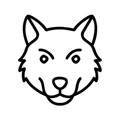 Illustration of a wolf head drawing vector outline icon for animal and wildlife designs and projects vector