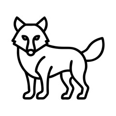 Outline drawing of a fox vector illustration for wildlife animal lovers and nature themed designs and art projects