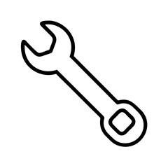 Wrench tool icon vector illustration for mechanical repair and maintenance services outline style design 100px