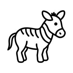 Obraz premium Zebra outline drawing vector illustration cute animal black and white safari africa wild mammal equine art design zoo 100