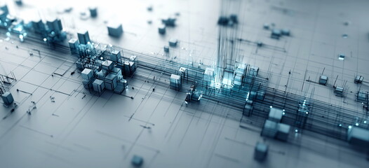Data analysis. Business elements. Technology background, data science, abstract background. Information sorting in the new age of data visualization. visual management concept. Hand edited AI.
