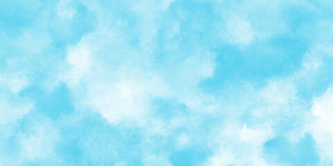 Blue sky and clouds. Watercolor sky with white clouds. Hand painted watercolor background. painting vector design.