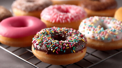  colorful donut display,