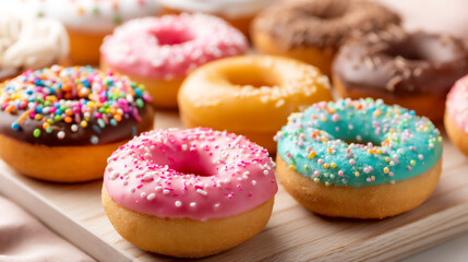  colorful donut display,