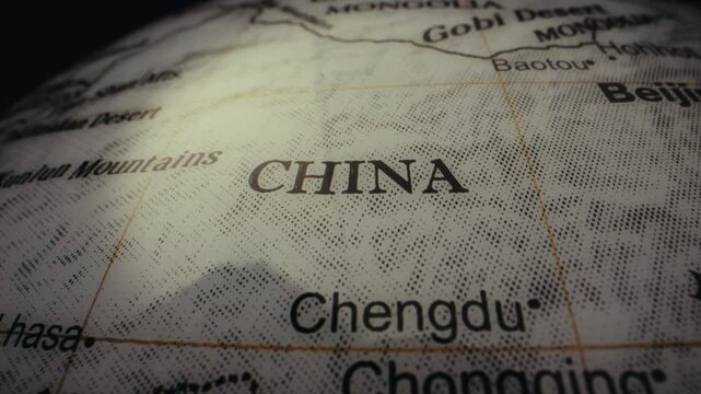 Retro globe - China