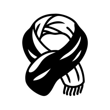 black scarf simple design clip art preview