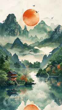 山水画 Images – Browse 1,408 Stock Photos, Vectors, and