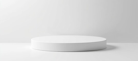Simple white round display podium